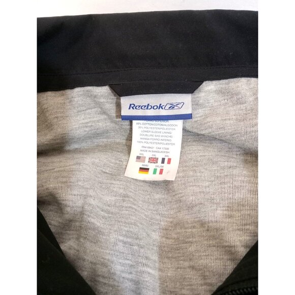 Reebok Jogging Suit Mens Size XXL Black Gray Red Stripe Pockets Leg Ankle Zip - Picture 5 of 11